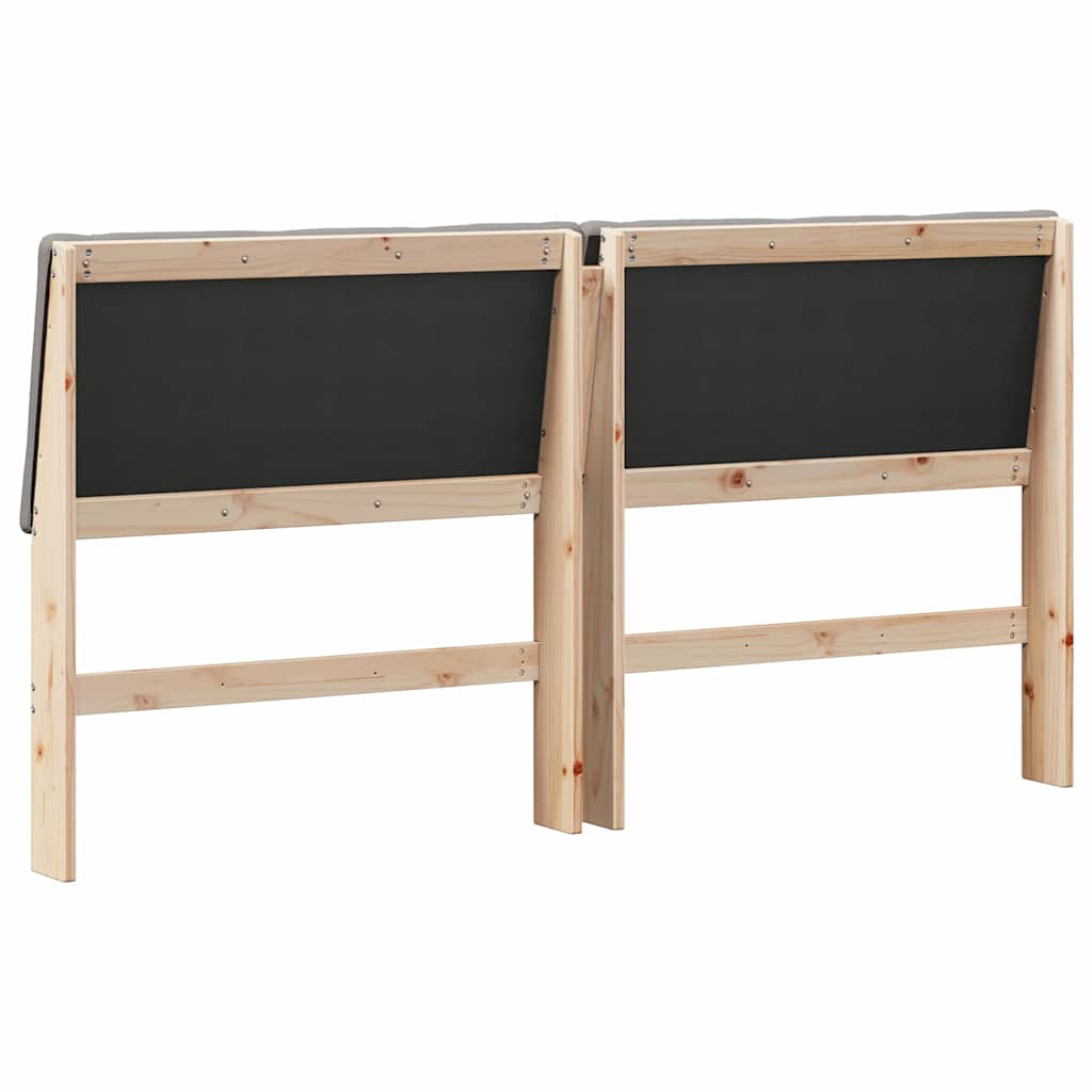 Polstret sengegavl Gråbrun 180 cm Massiv fyrretræ