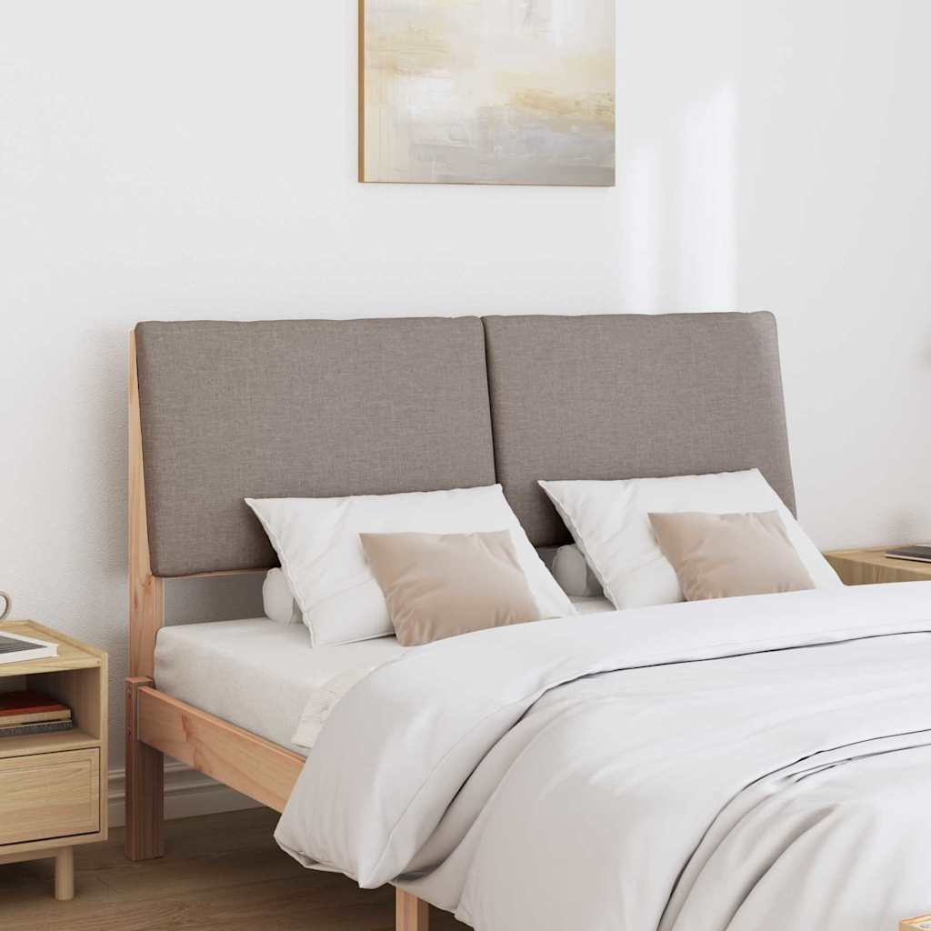 Polstret sengegavl Gråbrun 160 cm Massiv fyrretræ