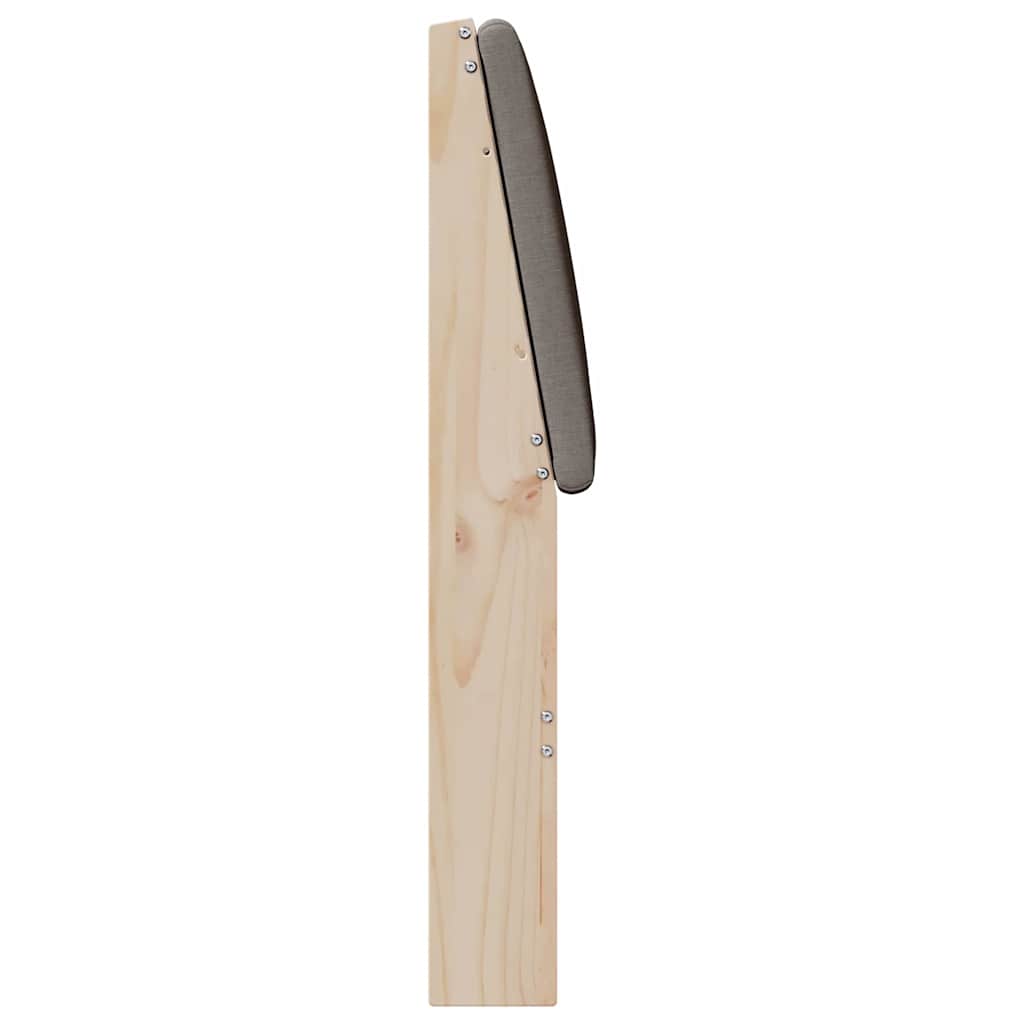 Polstret sengegavl Gråbrun 160 cm Massiv fyrretræ