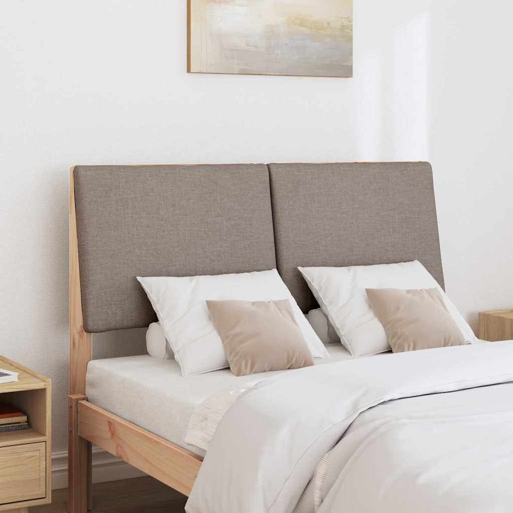 Polstret sengegavl Gråbrun 120 cm Massiv fyrretræ