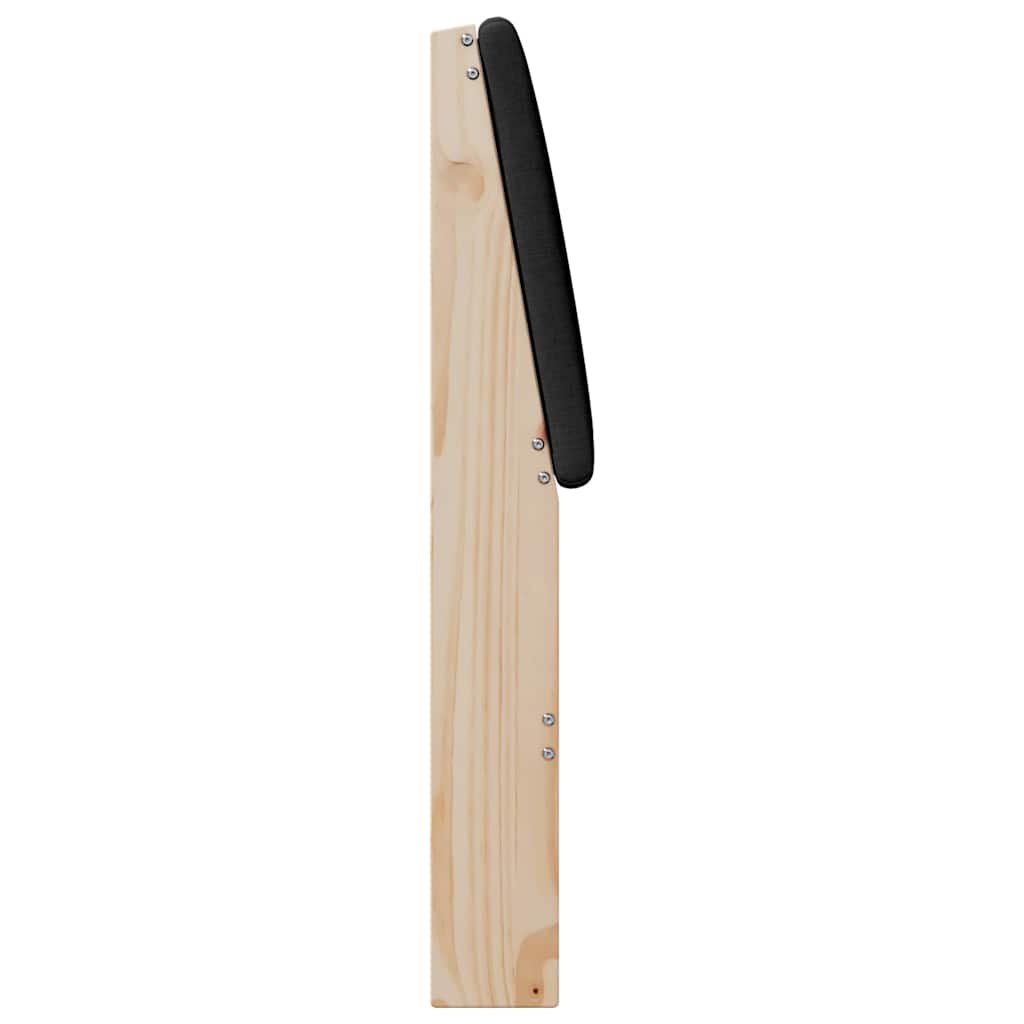Polstret sengegavl Sort 90 cm Massiv fyrretræ