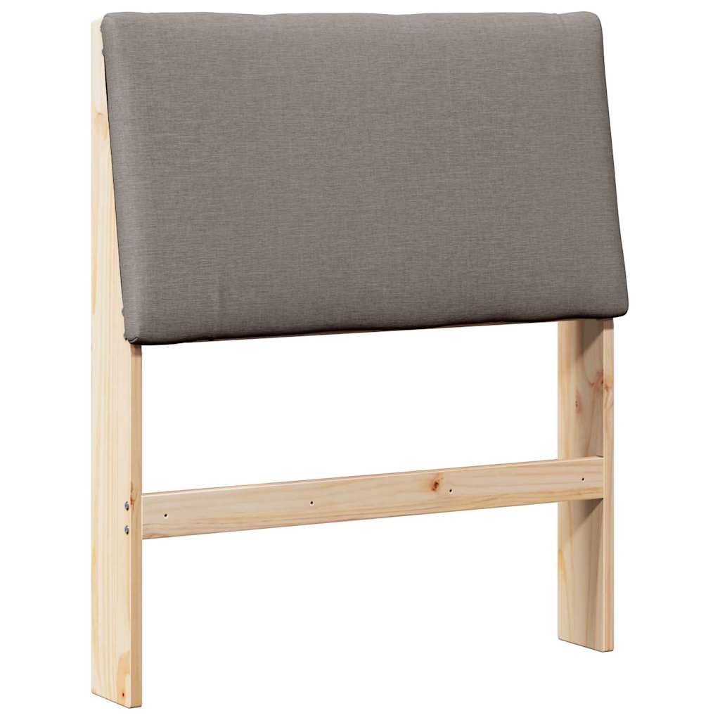 Polstret sengegavl Gråbrun 80 cm Massiv fyrretræ