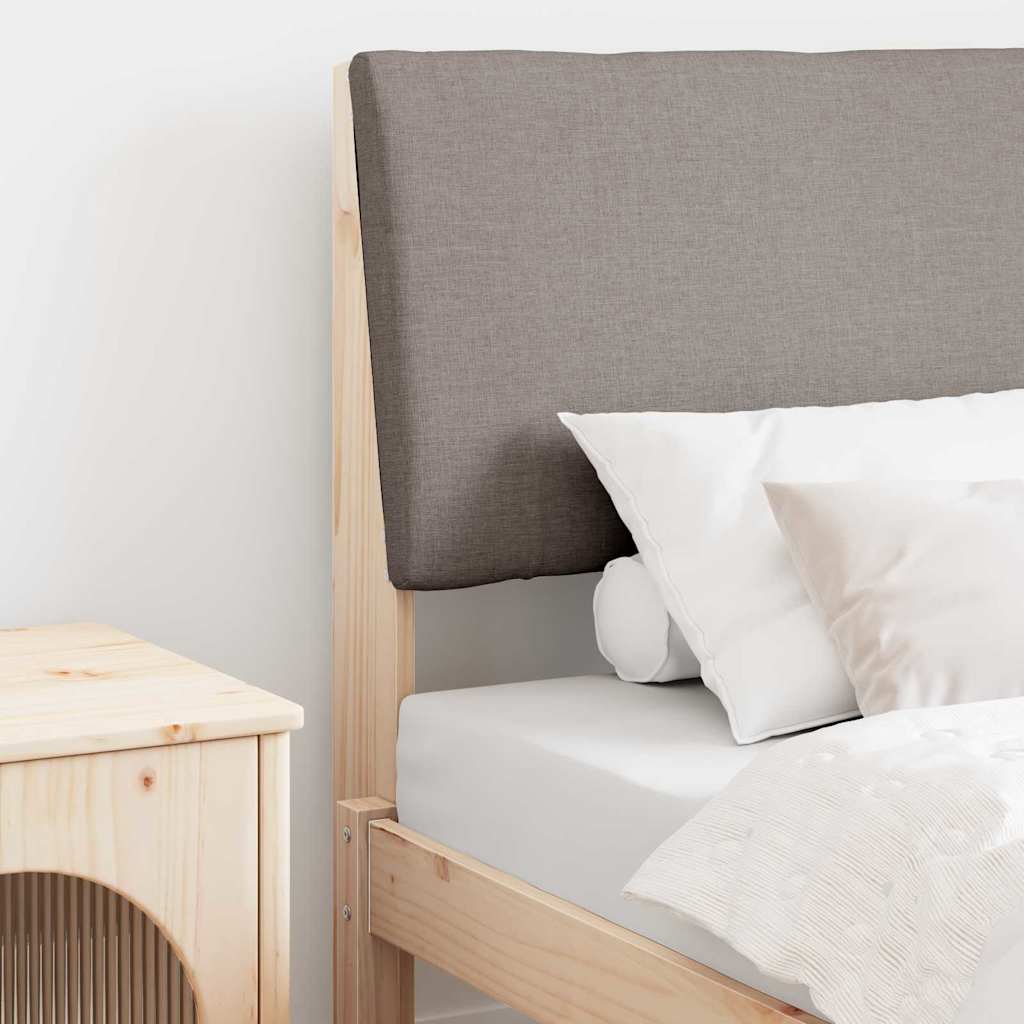 Polstret sengegavl Gråbrun 75 cm Massiv fyrretræ