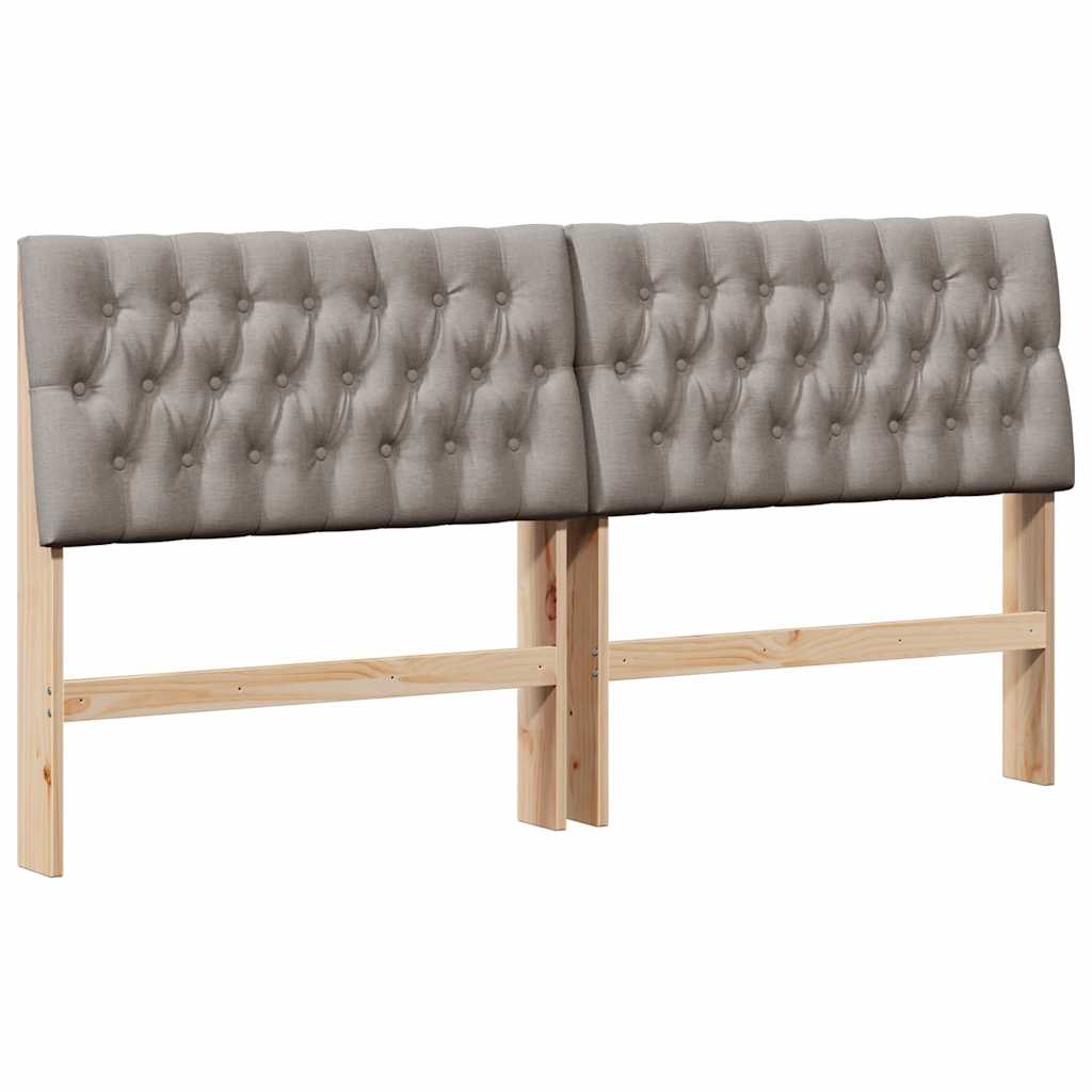Polstret sengegavl Gråbrun 180 cm Massiv fyrretræ