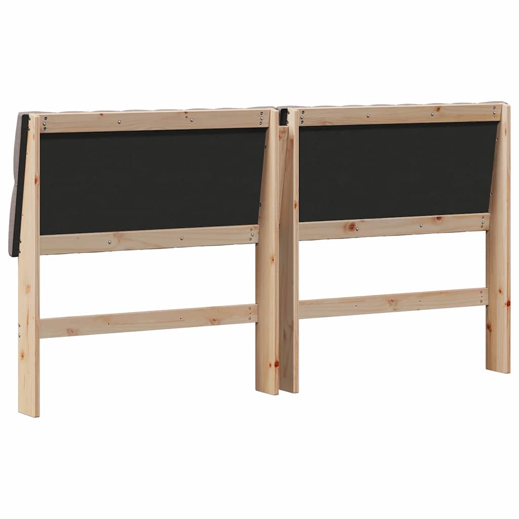 Polstret sengegavl Gråbrun 180 cm Massiv fyrretræ