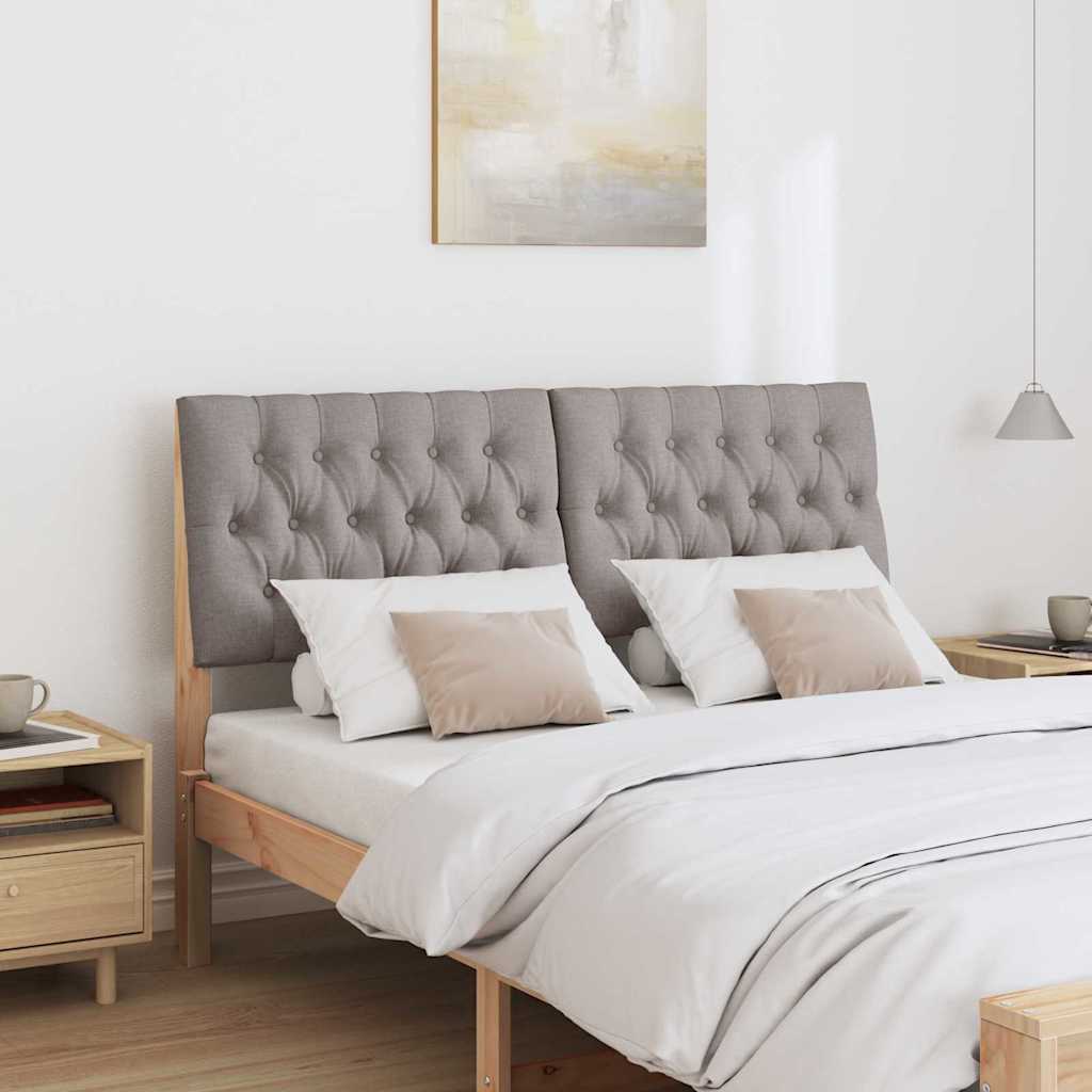 Polstret sengegavl Gråbrun 150 cm Massiv fyrretræ