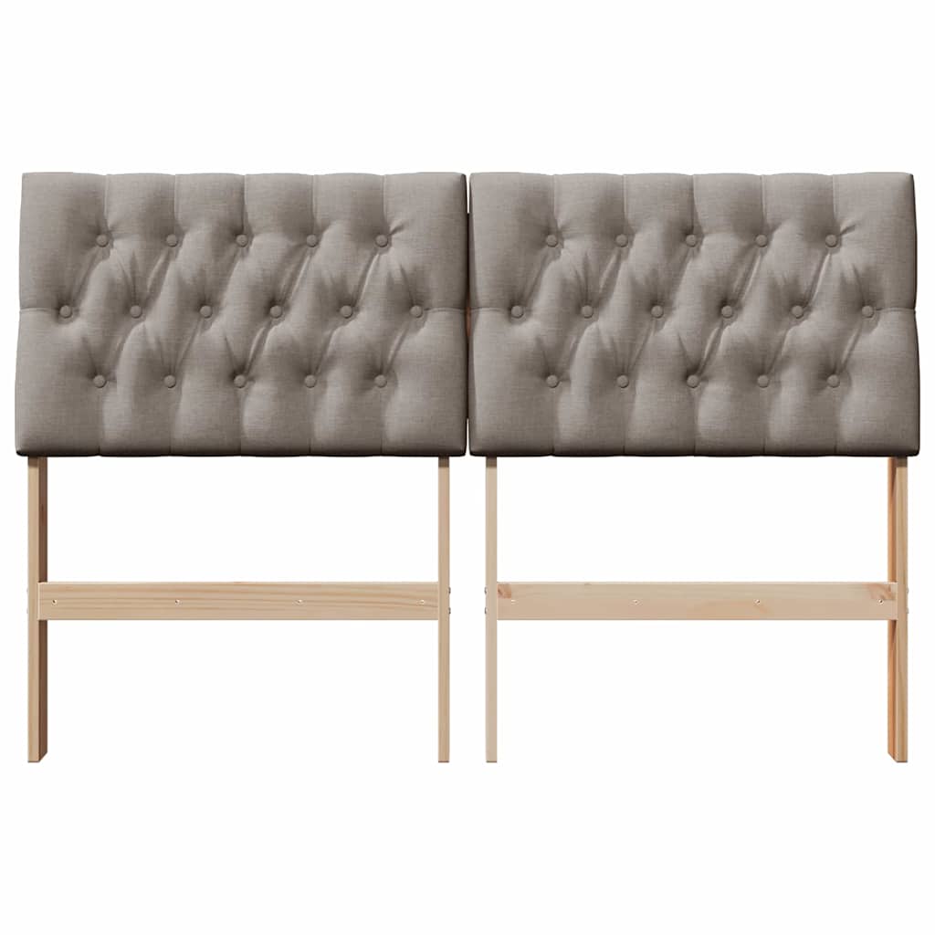 Polstret sengegavl Gråbrun 150 cm Massiv fyrretræ