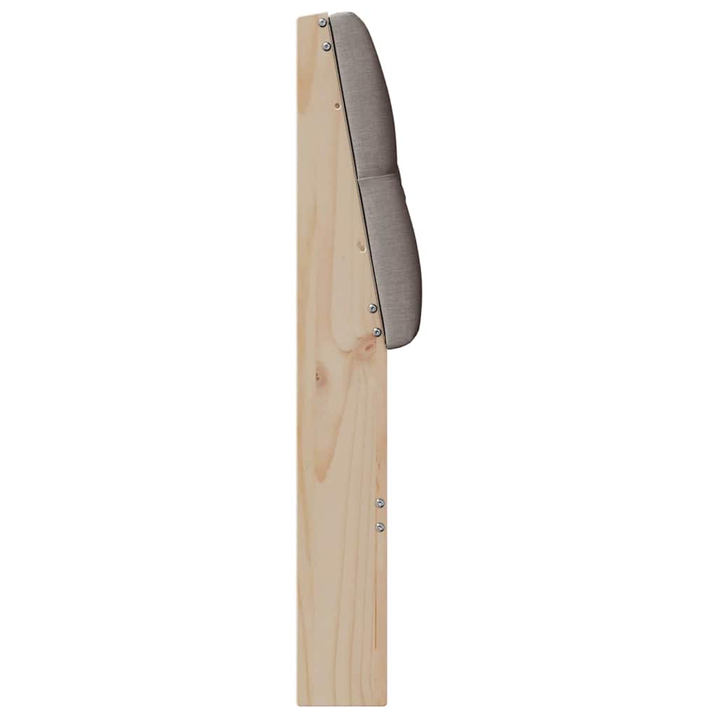 Polstret sengegavl Gråbrun 135 cm Massiv fyrretræ