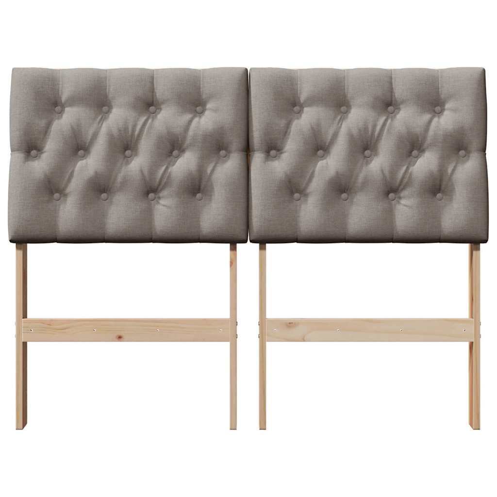 Polstret sengegavl Gråbrun 120 cm Massiv fyrretræ