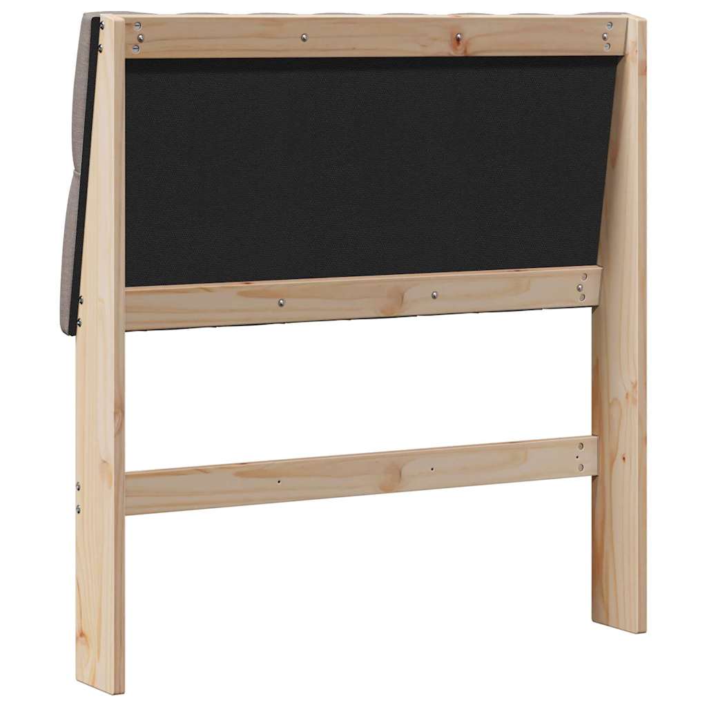 Polstret sengegavl Gråbrun 90 cm Massiv fyrretræ