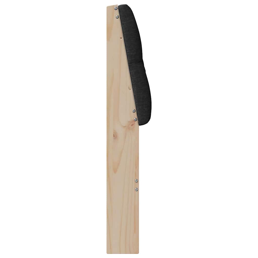 Polstret sengegavl Sort 80 cm Massiv fyrretræ