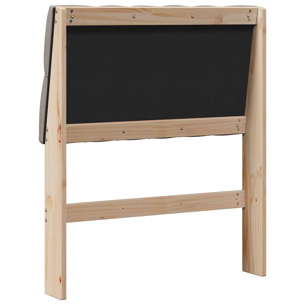Polstret sengegavl Gråbrun 80 cm Massiv fyrretræ