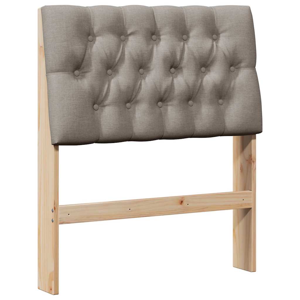 Polstret sengegavl Gråbrun 75 cm Massiv fyrretræ