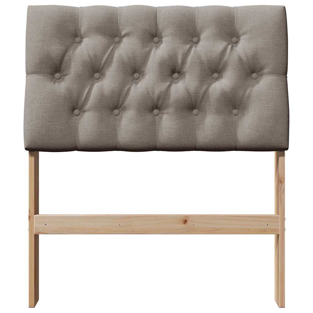 Polstret sengegavl Gråbrun 75 cm Massiv fyrretræ