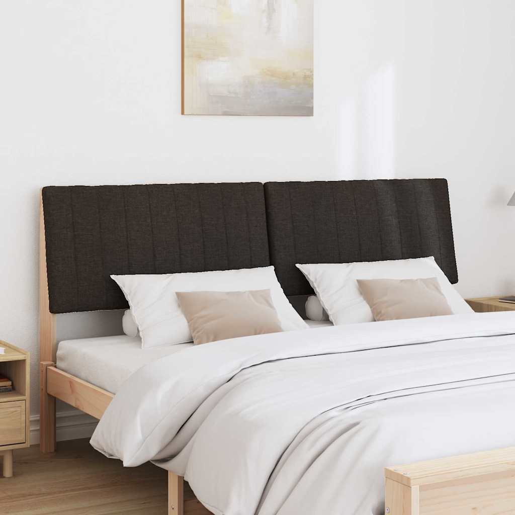 Polstret sengegavl Sort 200 cm Massiv fyrretræ