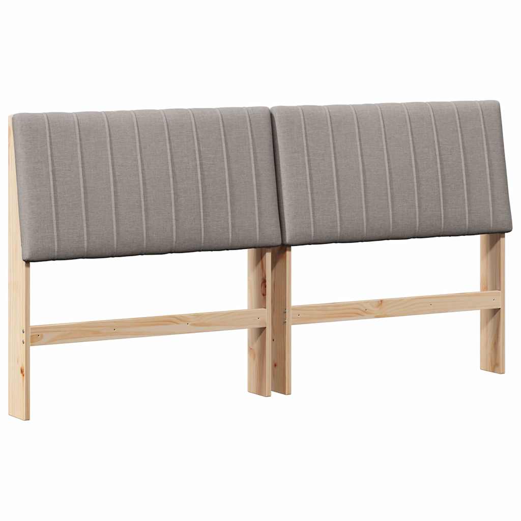 Polstret sengegavl Gråbrun 200 cm Massiv fyrretræ
