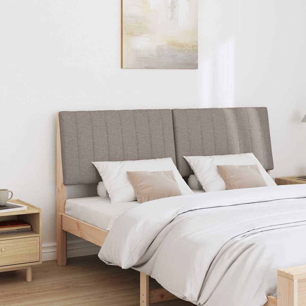Polstret sengegavl Gråbrun 150 cm Massiv fyrretræ