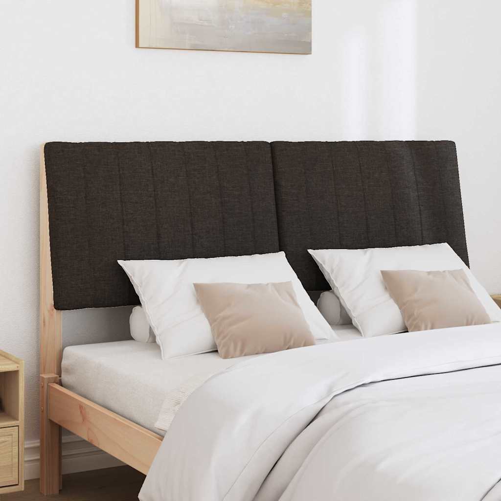 Polstret sengegavl Sort 135 cm Massiv fyrretræ
