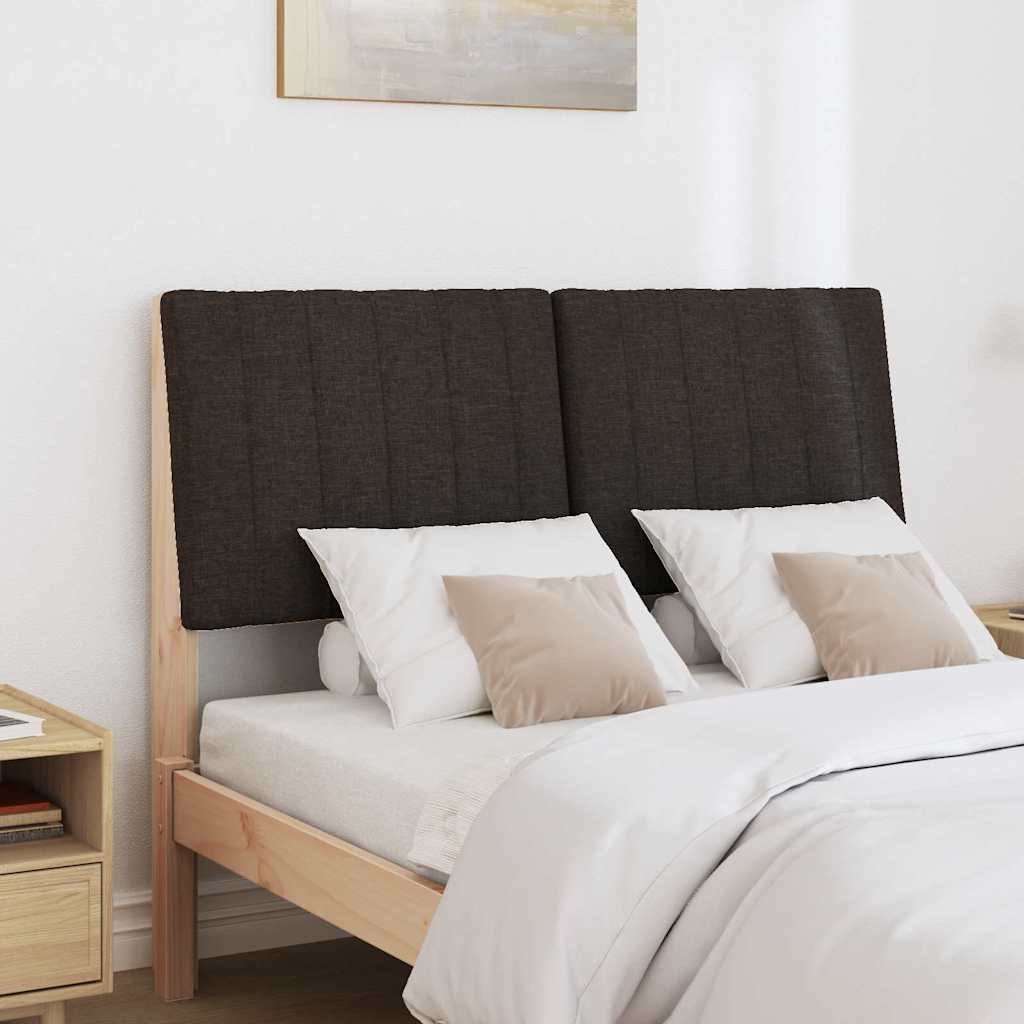 Polstret sengegavl Sort 120 cm Massiv fyrretræ