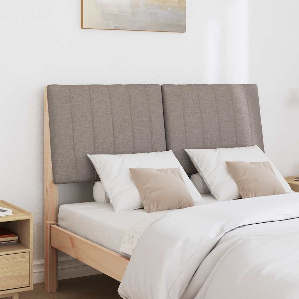 Polstret sengegavl Gråbrun 120 cm Massiv fyrretræ