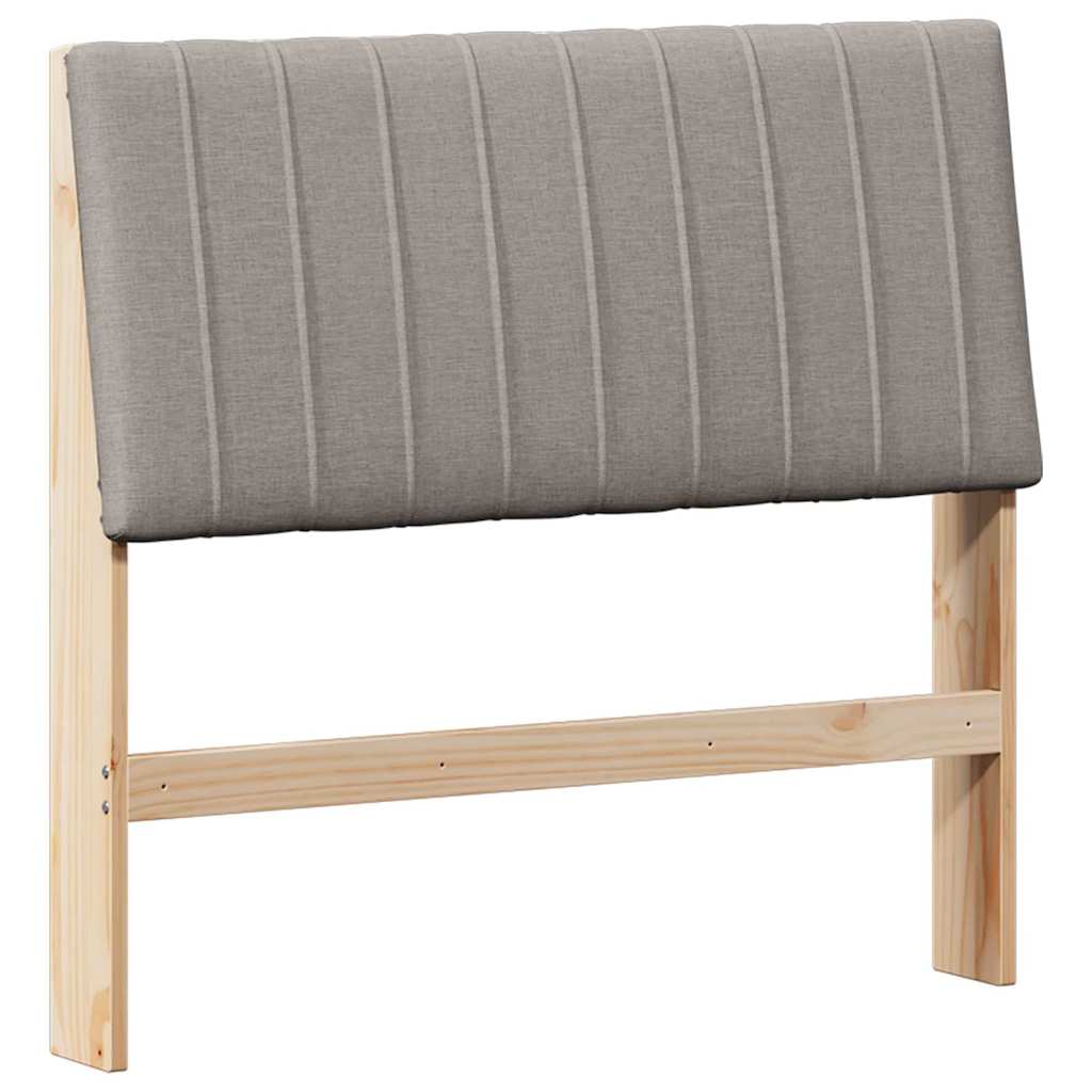 Polstret sengegavl Gråbrun 100 cm Massiv fyrretræ