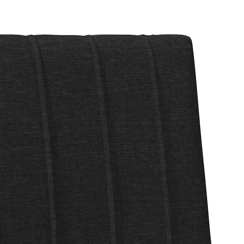 Polstret sengegavl Sort 90 cm Massiv fyrretræ