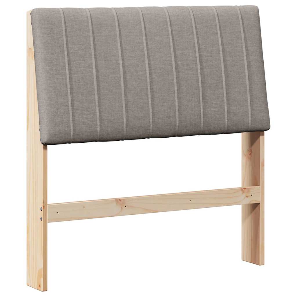 Polstret sengegavl Gråbrun 90 cm Massiv fyrretræ