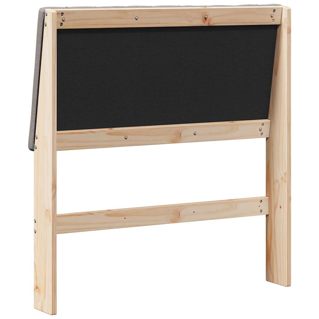 Polstret sengegavl Gråbrun 90 cm Massiv fyrretræ