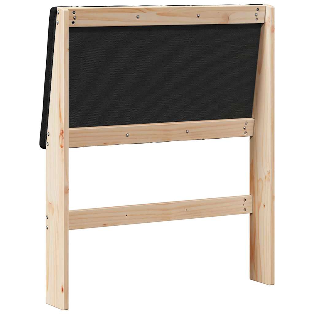 Polstret sengegavl Sort 80 cm Massiv fyrretræ