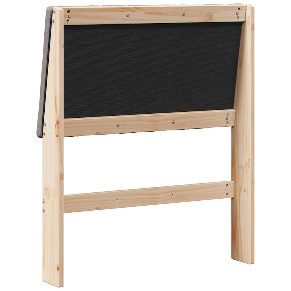 Polstret sengegavl Gråbrun 75 cm Massiv fyrretræ