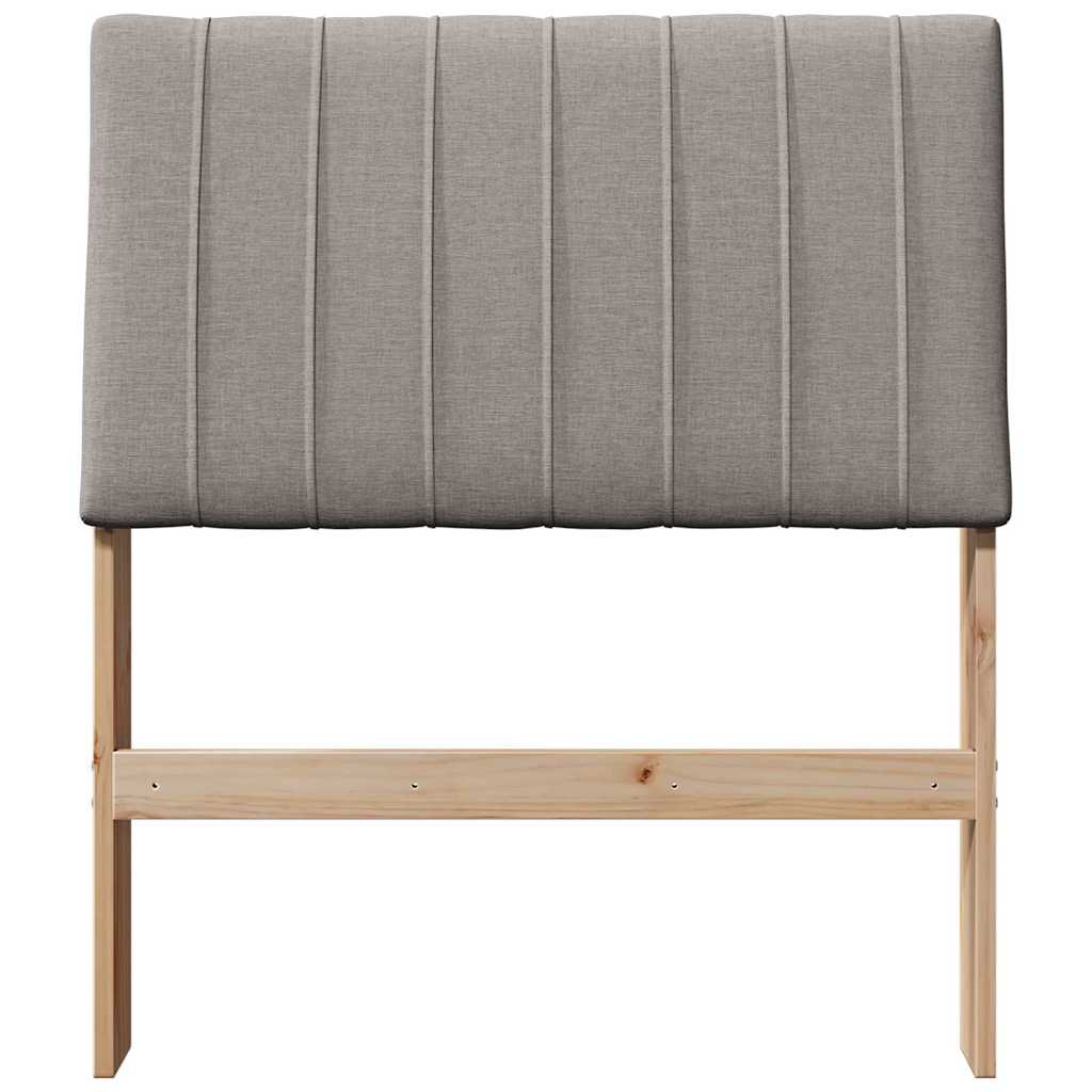 Polstret sengegavl Gråbrun 75 cm Massiv fyrretræ
