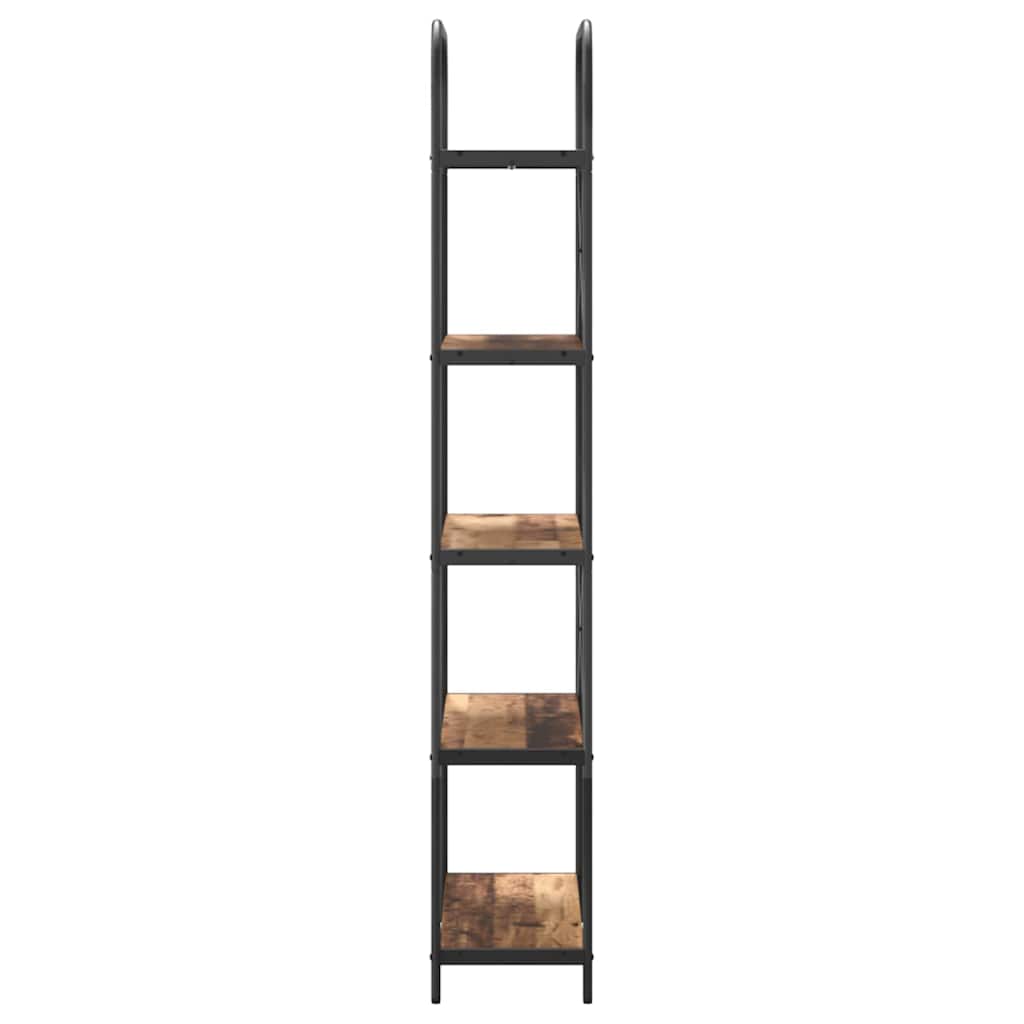 Bogreol 5 niveauer 80 x 30 x 183 cm Konstrueret træ Gammelt træ