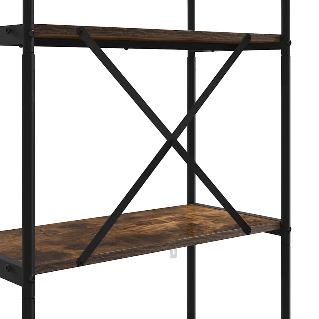 Bogreol 4 niveauer 80 x 30 x 146 cm Konstrueret træ Røget eg