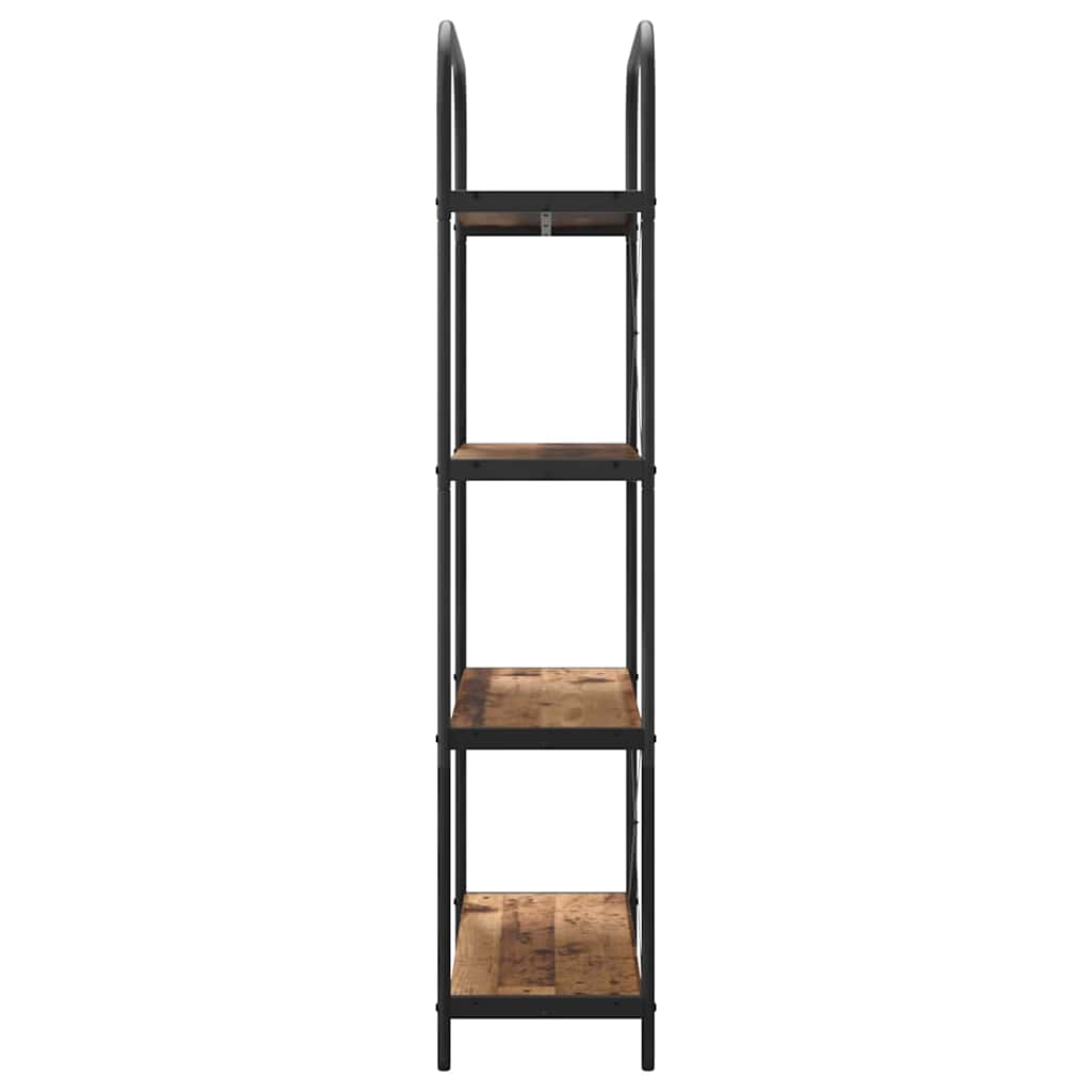 Bogreol 4 niveauer 80 x 30 x 146 cm Konstrueret træ Gammelt træ