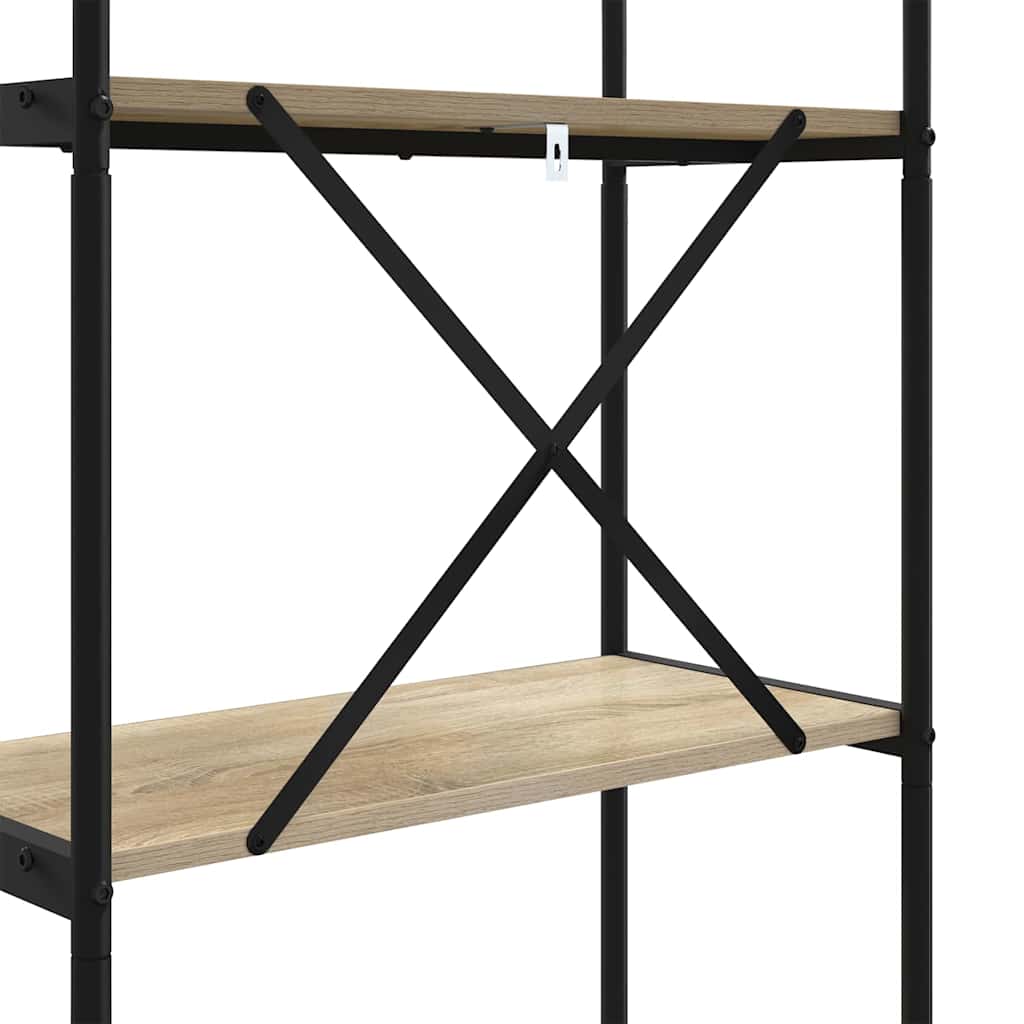 Bogreol 3 niveauer 80 x 30 x 109 cm Konstrueret træ Sonoma eg