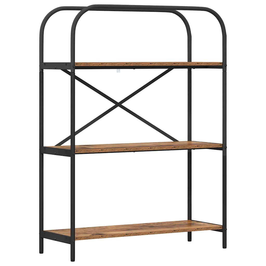 Bogreol 3 niveauer 80 x 30 x 109 cm Konstrueret træ Gammelt træ