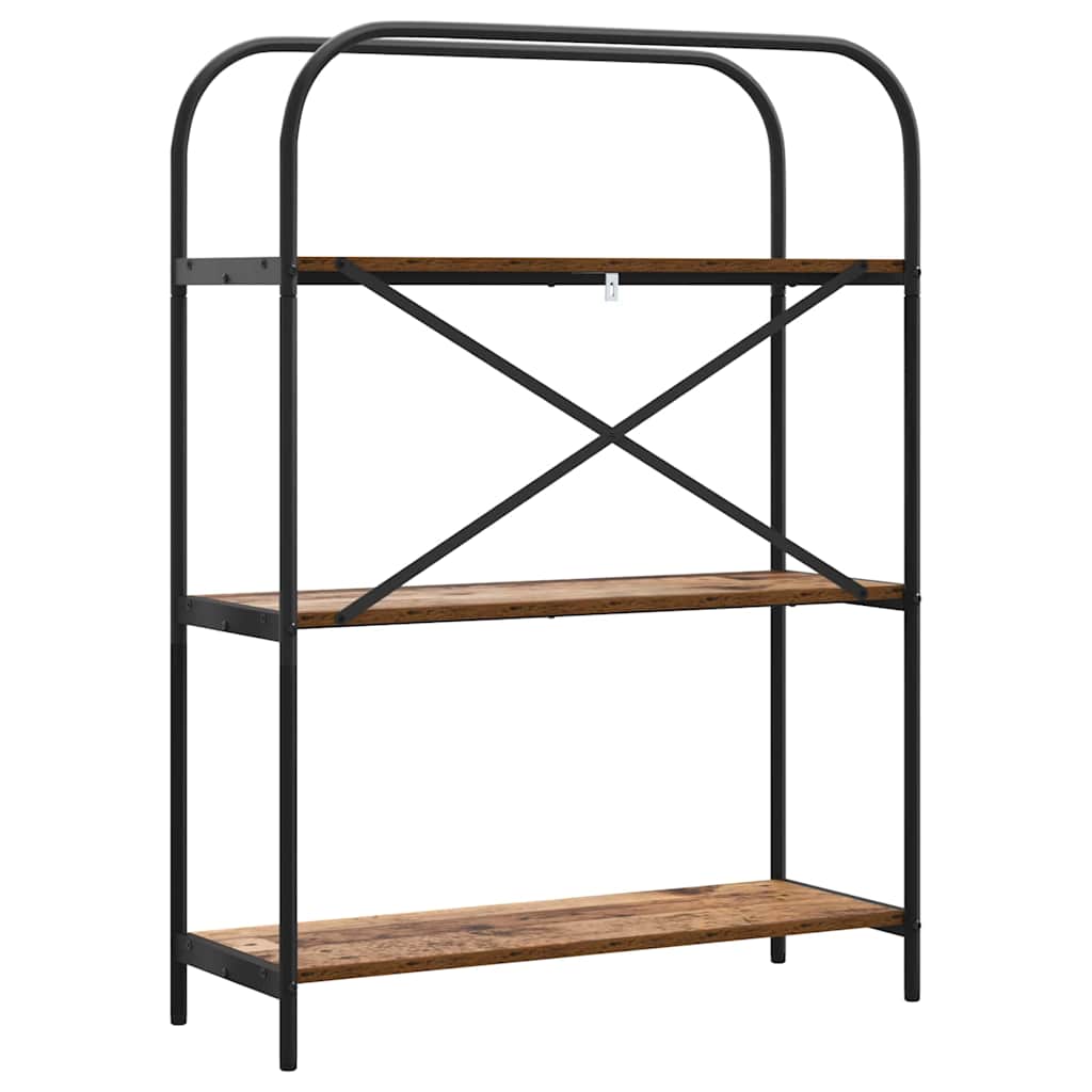 Bogreol 3 niveauer 80 x 30 x 109 cm Konstrueret træ Gammelt træ
