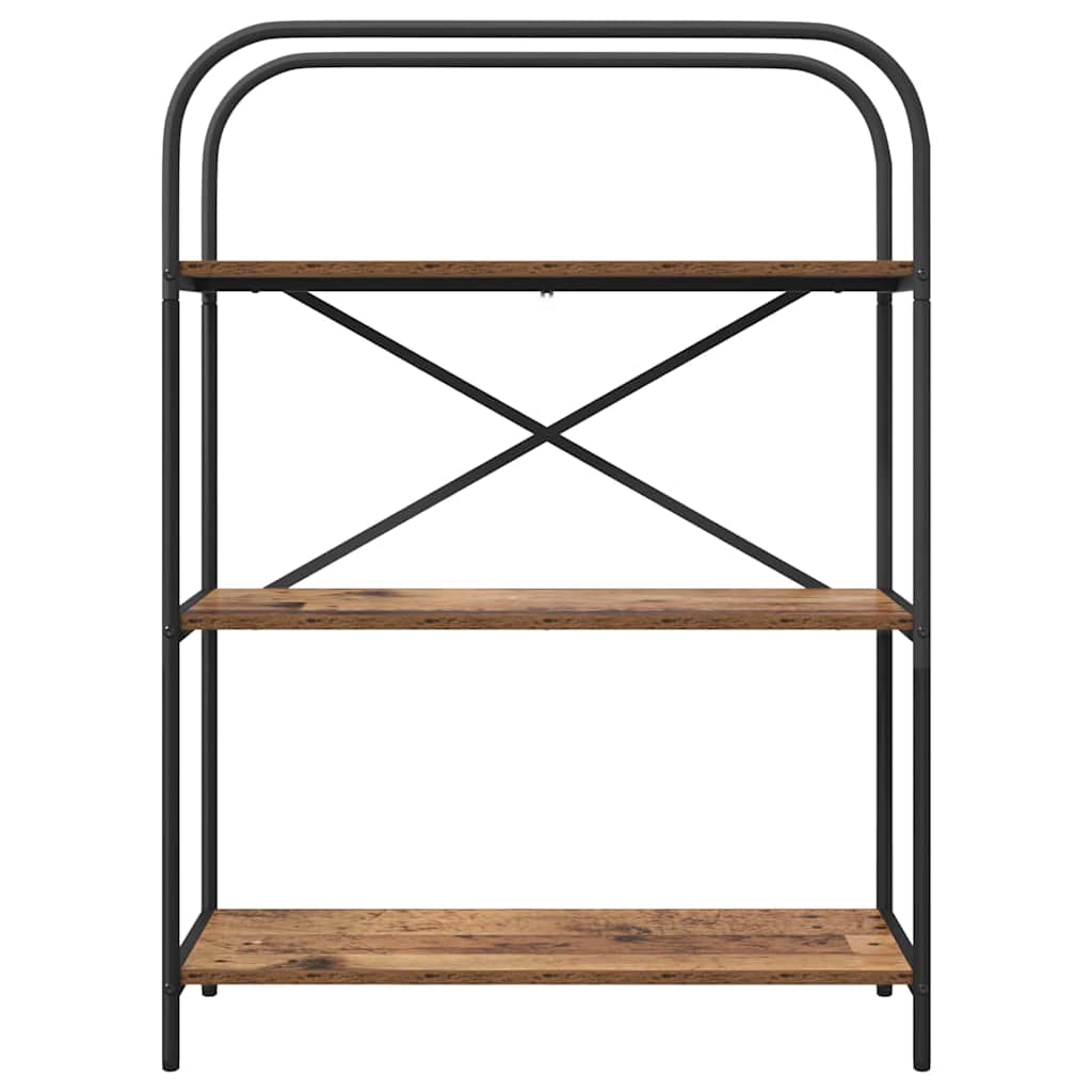 Bogreol 3 niveauer 80 x 30 x 109 cm Konstrueret træ Gammelt træ
