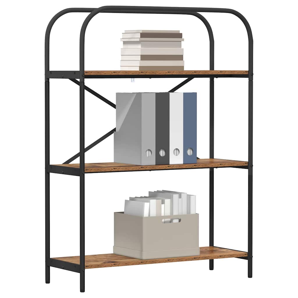 Bogreol 3 niveauer 80 x 30 x 109 cm Konstrueret træ Gammelt træ