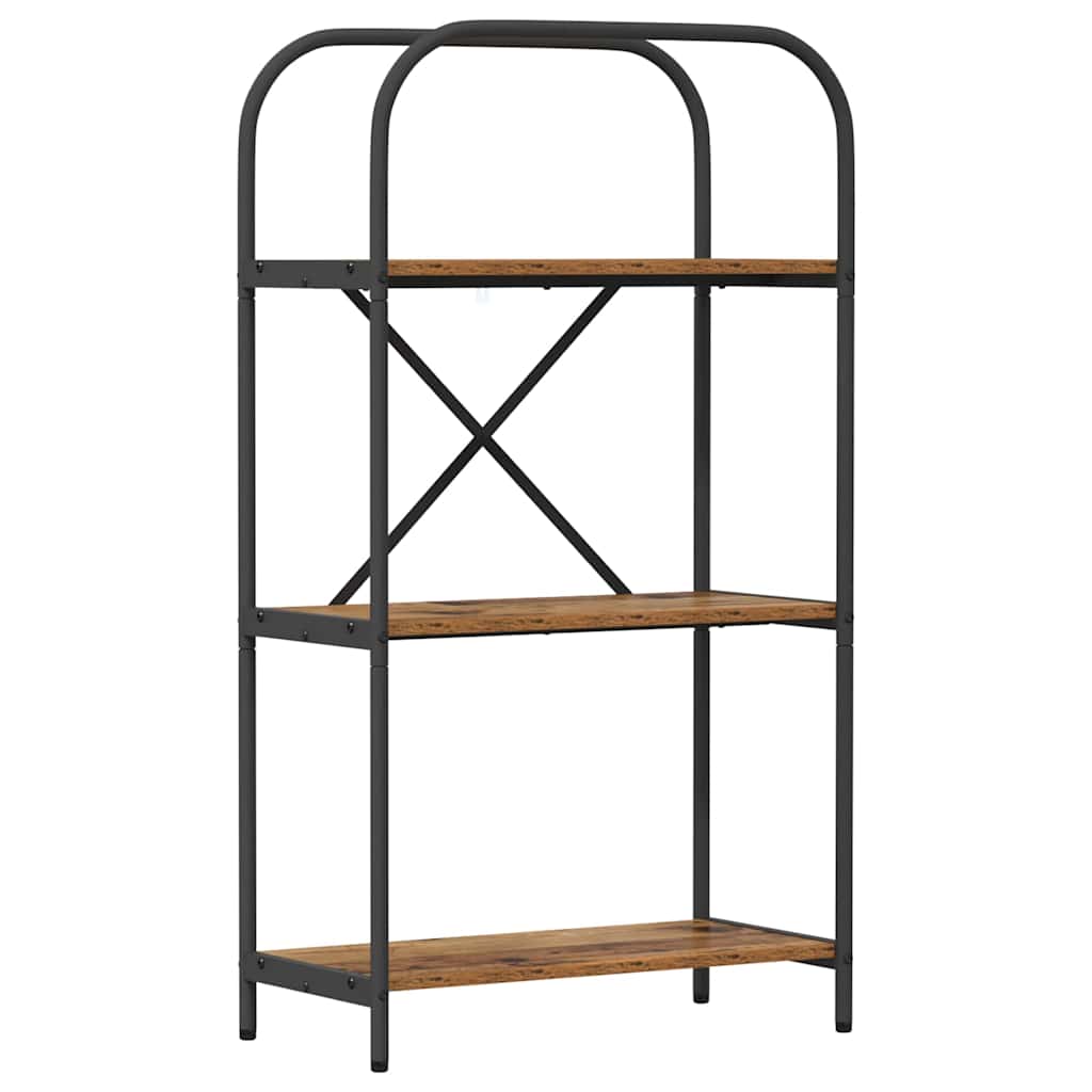 Bogreol 3 niveauer 60 x 30 x 109 cm Konstrueret træ Gammelt træ
