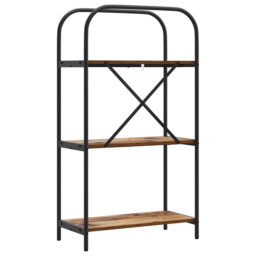 Bogreol 3 niveauer 60 x 30 x 109 cm Konstrueret træ Gammelt træ