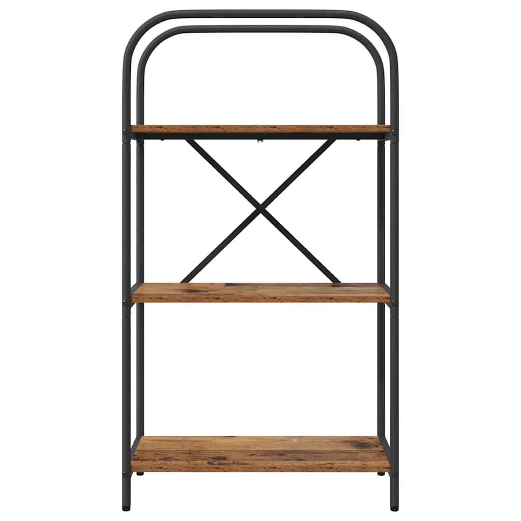 Bogreol 3 niveauer 60 x 30 x 109 cm Konstrueret træ Gammelt træ