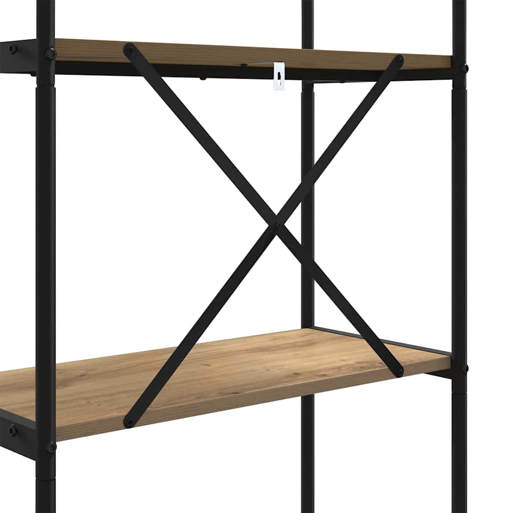 Bogreol 3 niveauer 60 x 30 x 109 cm Konstrueret træ