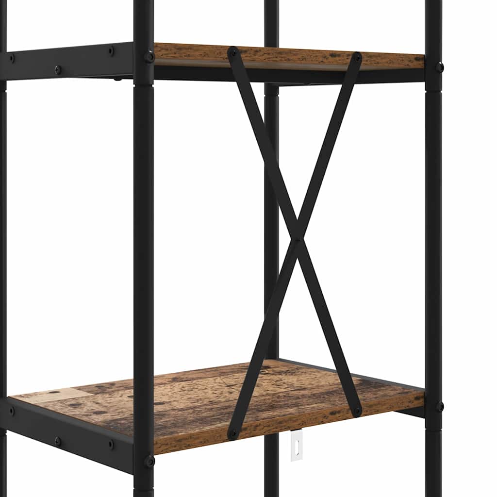 Bogreol 5 niveauer 40 x 30 x 183 cm Konstrueret træ Gammelt træ