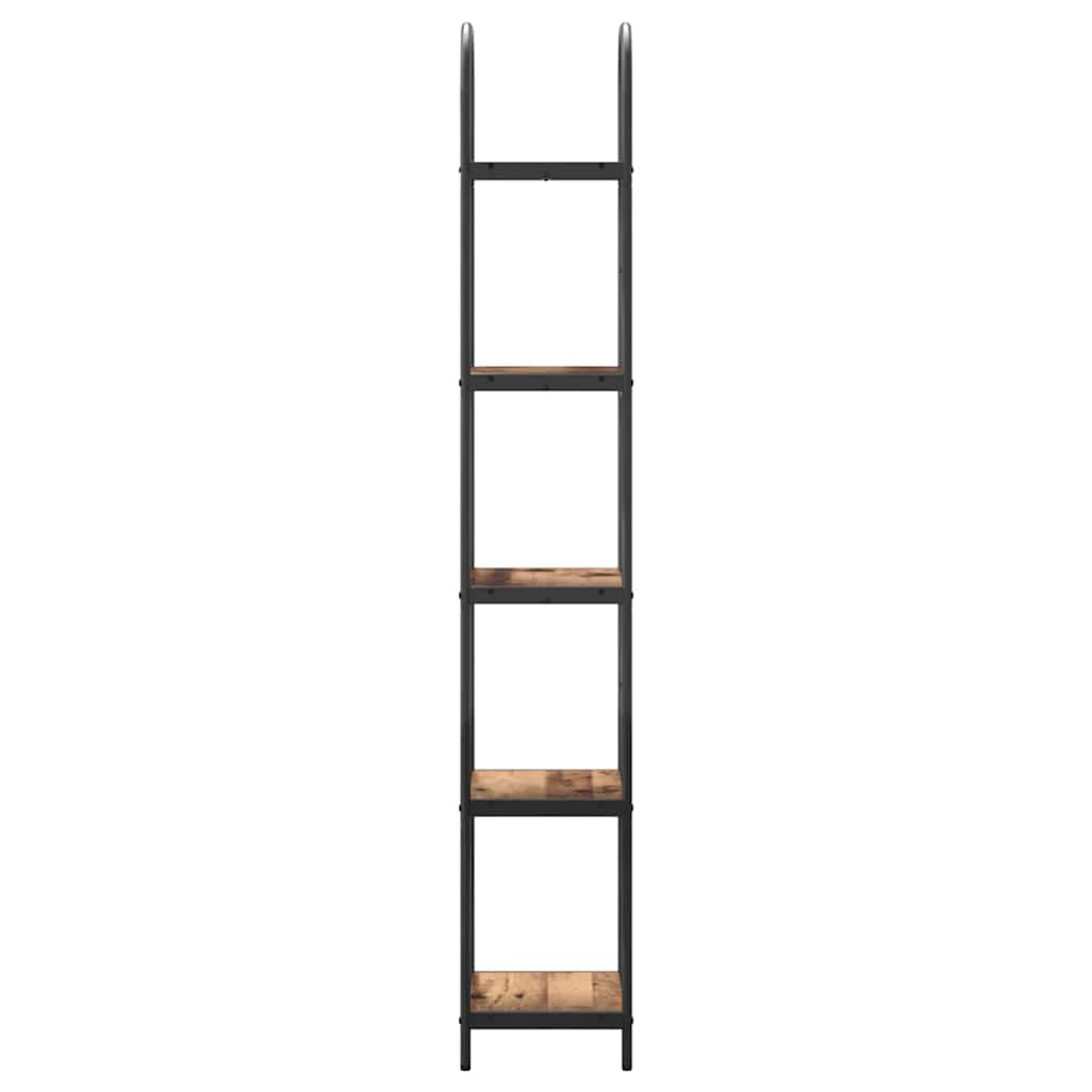 Bogreol 5 niveauer 40 x 30 x 183 cm Konstrueret træ Gammelt træ