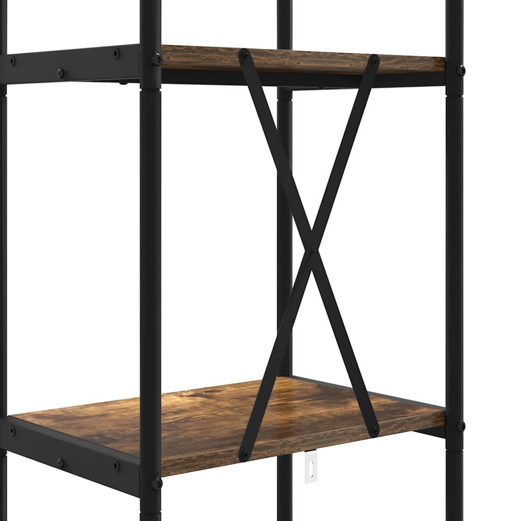 Bogreol 4 niveauer 40 x 30 x 146 cm Konstrueret træ Røget eg