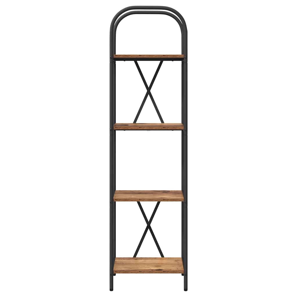 Bogreol 4 niveauer 40 x 30 x 146 cm Konstrueret træ Gammelt træ