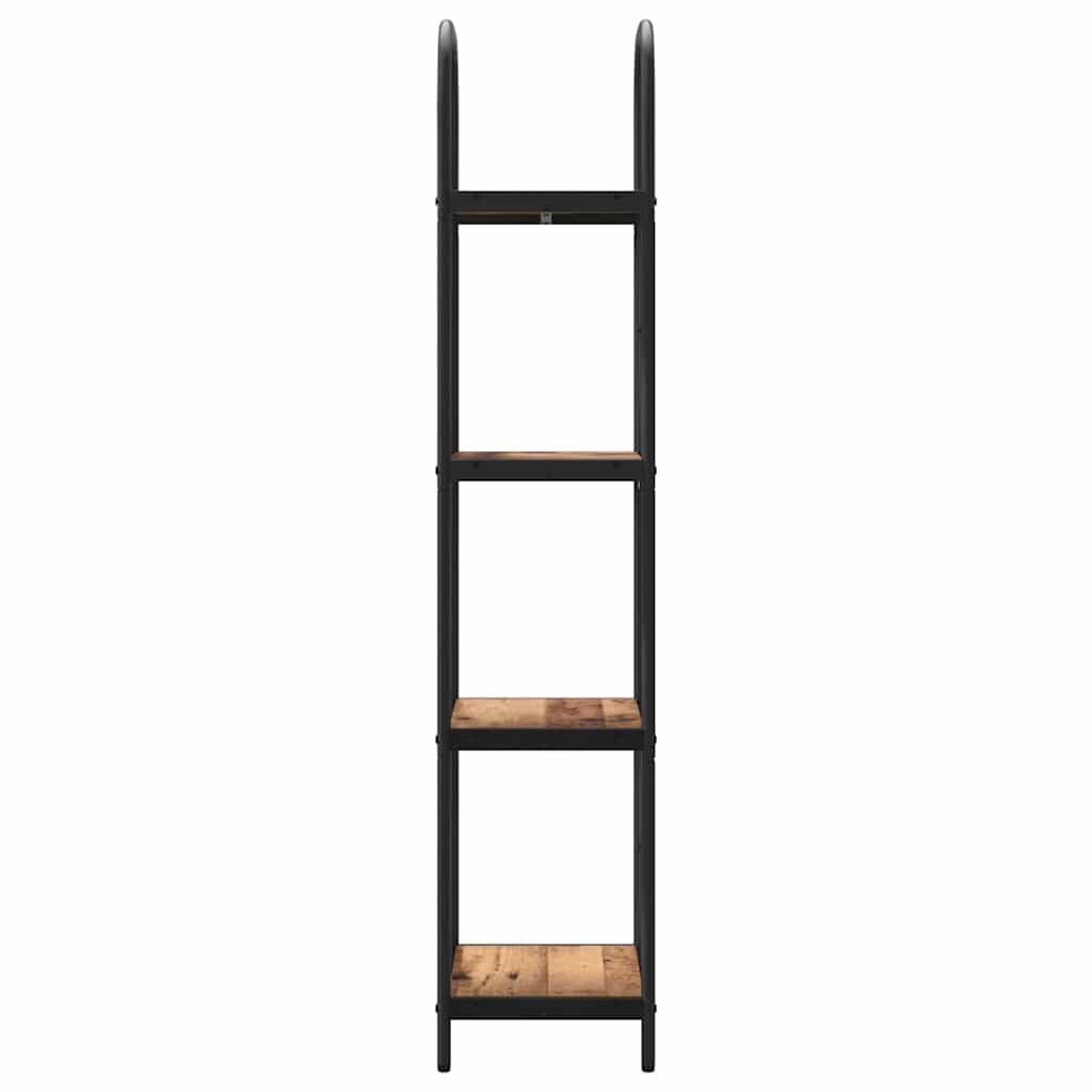 Bogreol 4 niveauer 40 x 30 x 146 cm Konstrueret træ Gammelt træ