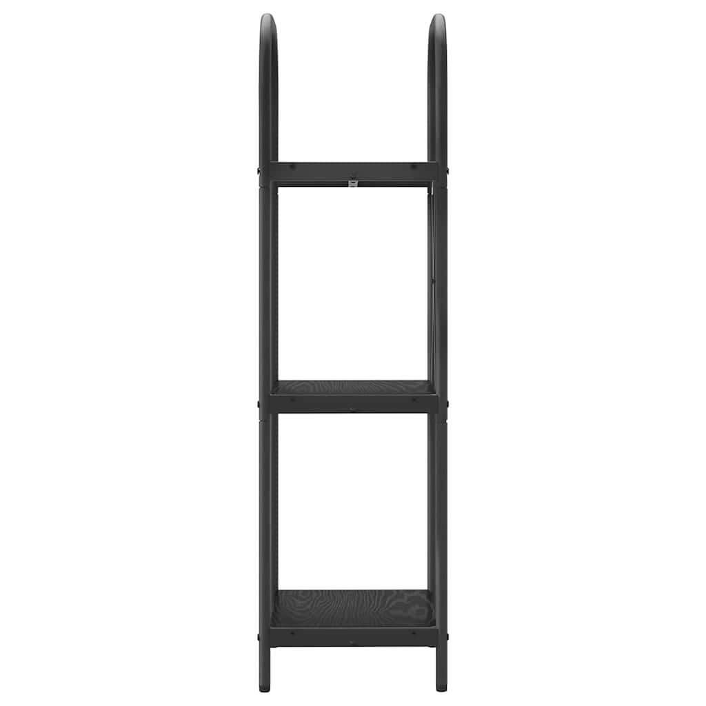 Bogreol 3 niveauer 40 x 30 x 109 cm Konstrueret træ Sort eg