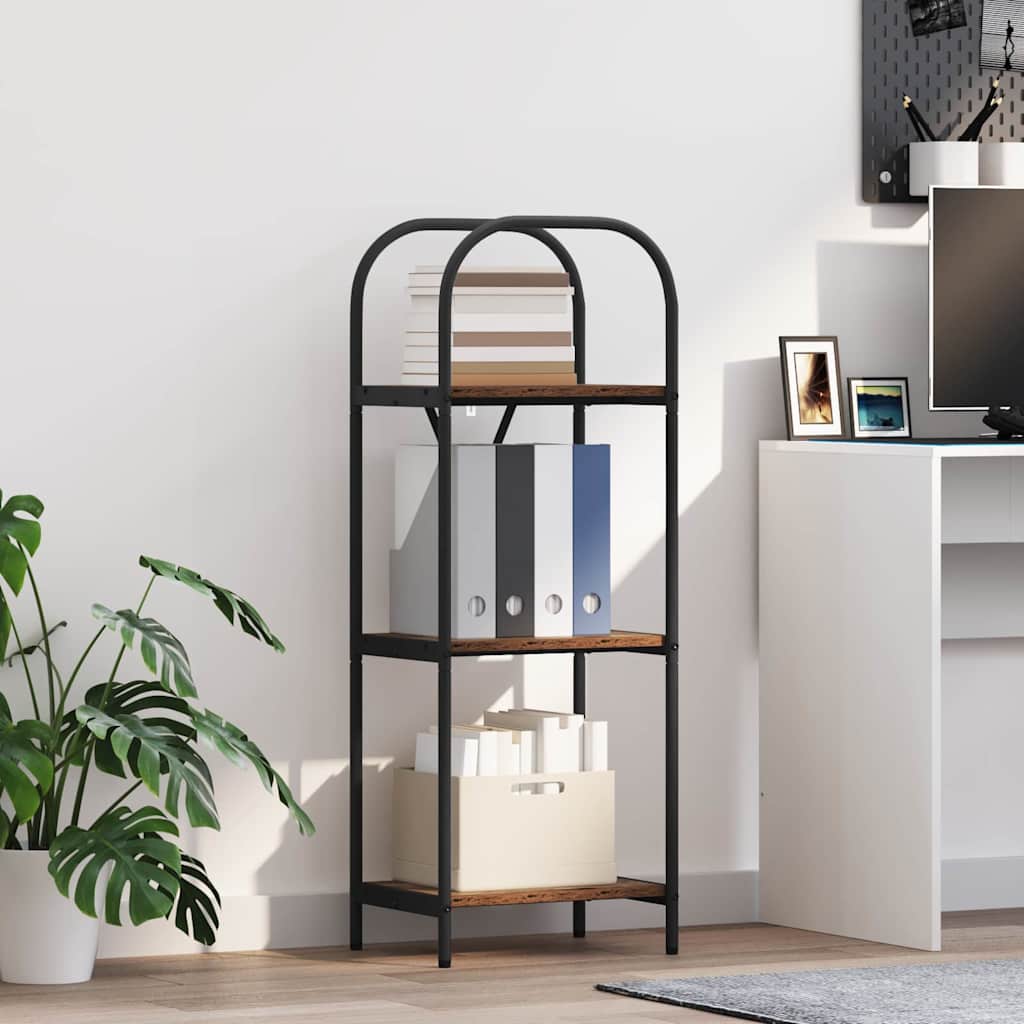 Bogreol 3 niveauer 40 x 30 x 109 cm Konstrueret træ Gammelt træ